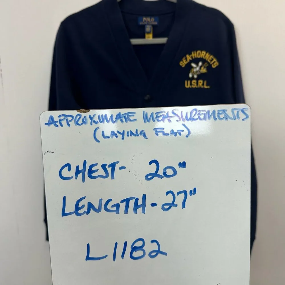 Polo Ralph Lauren U.S.R.L Sea-Hornets Cardigan Sweatshirt Large 14-16